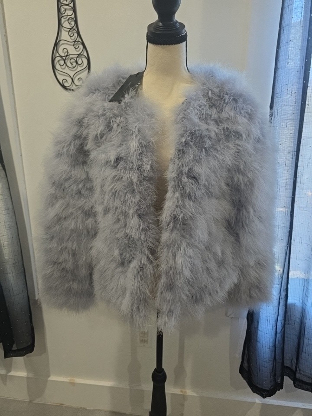 New BCBGMAXAZRIA genuine ostrich feather jacket.